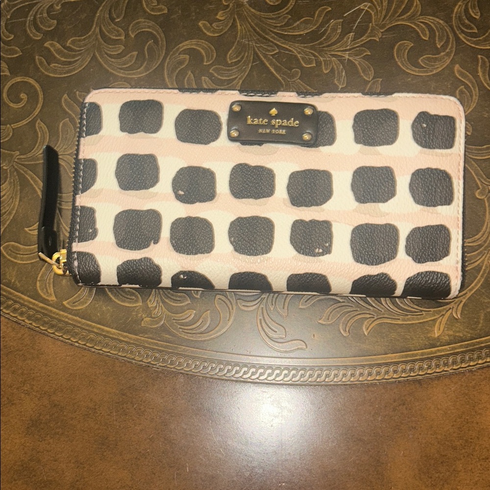 Kate Spade Black and Cream Polka Dot Wallet
